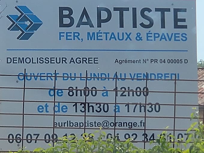 Baptiste Fer Et Métaux à MALLEMOISSON — Photo 4 du centre VHU agréé Alpes-de-Haute-Provence