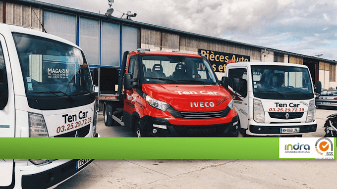 Vue extérieure du centre VHU agréé Ten Car à COURTENOT (Aube)