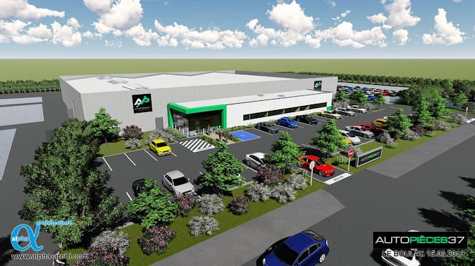 Vue extérieure du centre VHU agréé Autopieces 37 à LE BOULAY (Indre-et-Loire)