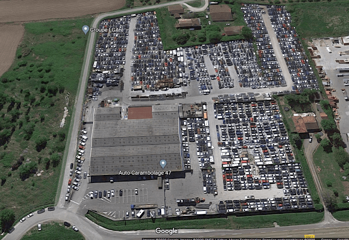 Vue extérieure du centre VHU agréé Groupe LGA à ALLEZ-ET-CAZENEUVE (Lot-et-Garonne)