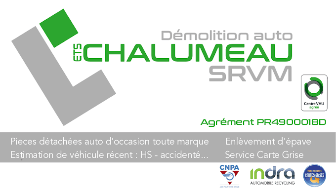 Parc de véhicules hors d'usage chez S.R.V.M - Entreprise Chalumeau, centre agréé à MAUGES-SUR-LOIRE