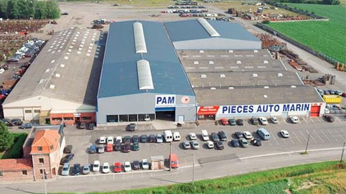 Vue extérieure du centre VHU agréé Etablissement Guy Marin à HALLENNES-LEZ-HAUBOURDIN (Nord)