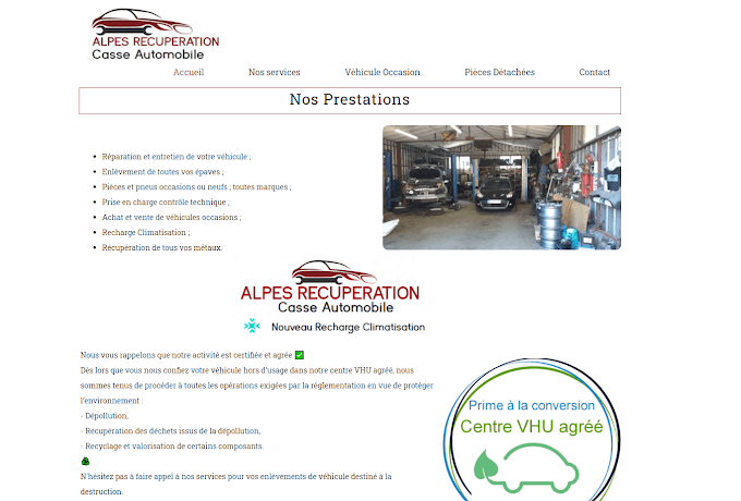 GARAGE CASSE AUTO Alpes Récupération à VIVIERS-DU-LAC — Photo 4 du centre VHU agréé Savoie